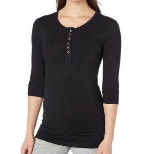 ROSIE POPE Maternity Henley Tee NWT Black Size Medium